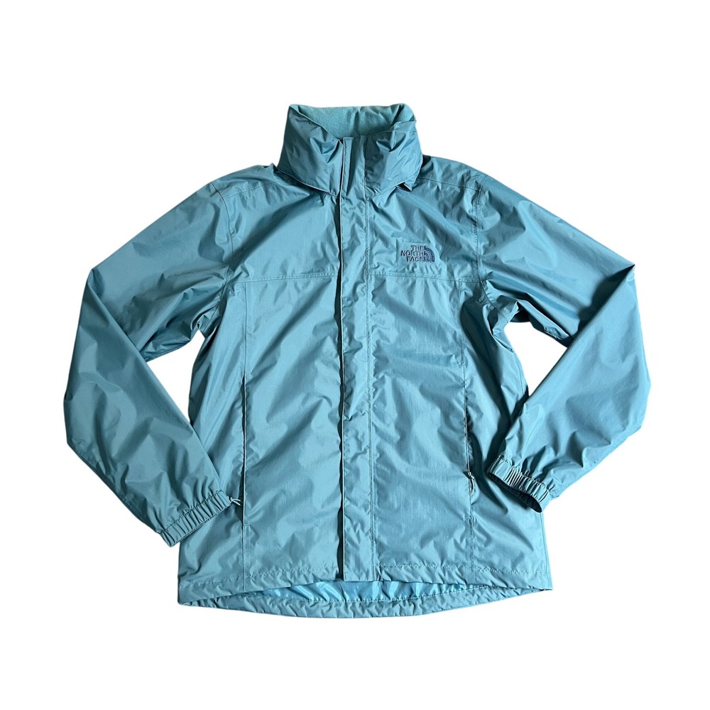 The North Face Resolve 2 Men's Medium Waterproof Rain Jacket Blue Packable Hood